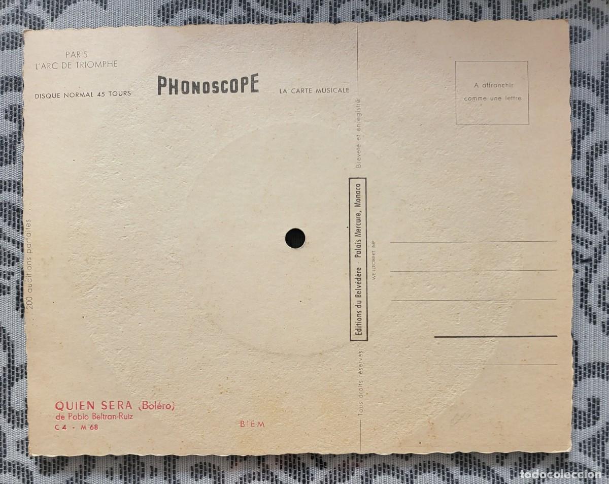 Discos de vinilo: Postal disco Par&iacute;s LeArc de Triomphe editada en Monaco... - Foto 2