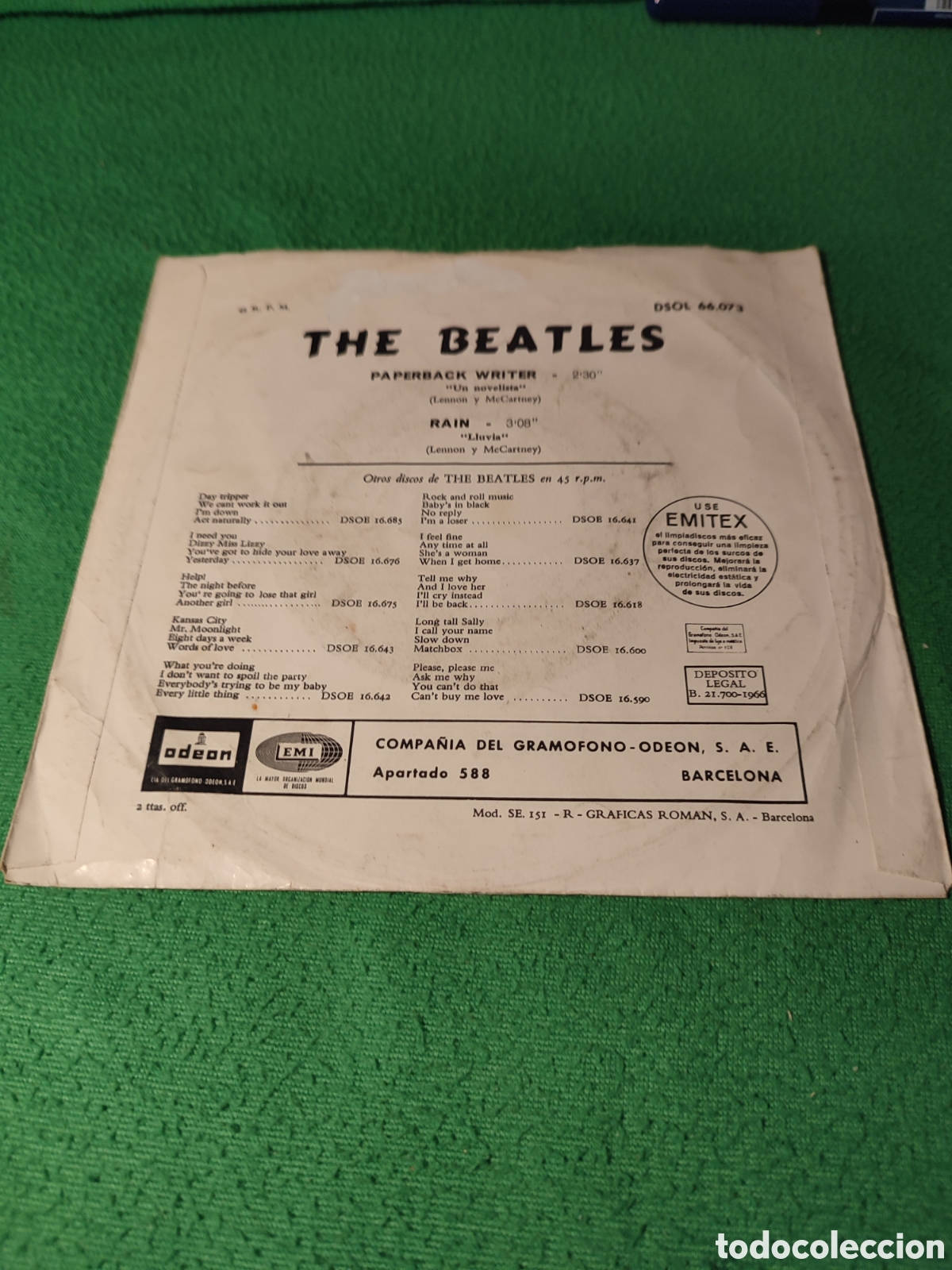 Discos de vinilo: The Beatles - Paperback writer single original - Foto 2