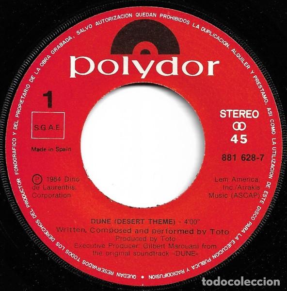 Discos de vinilo: Toto &ndash; Dune (Desert Theme) / Main Title / Robot Fight - Foto 2