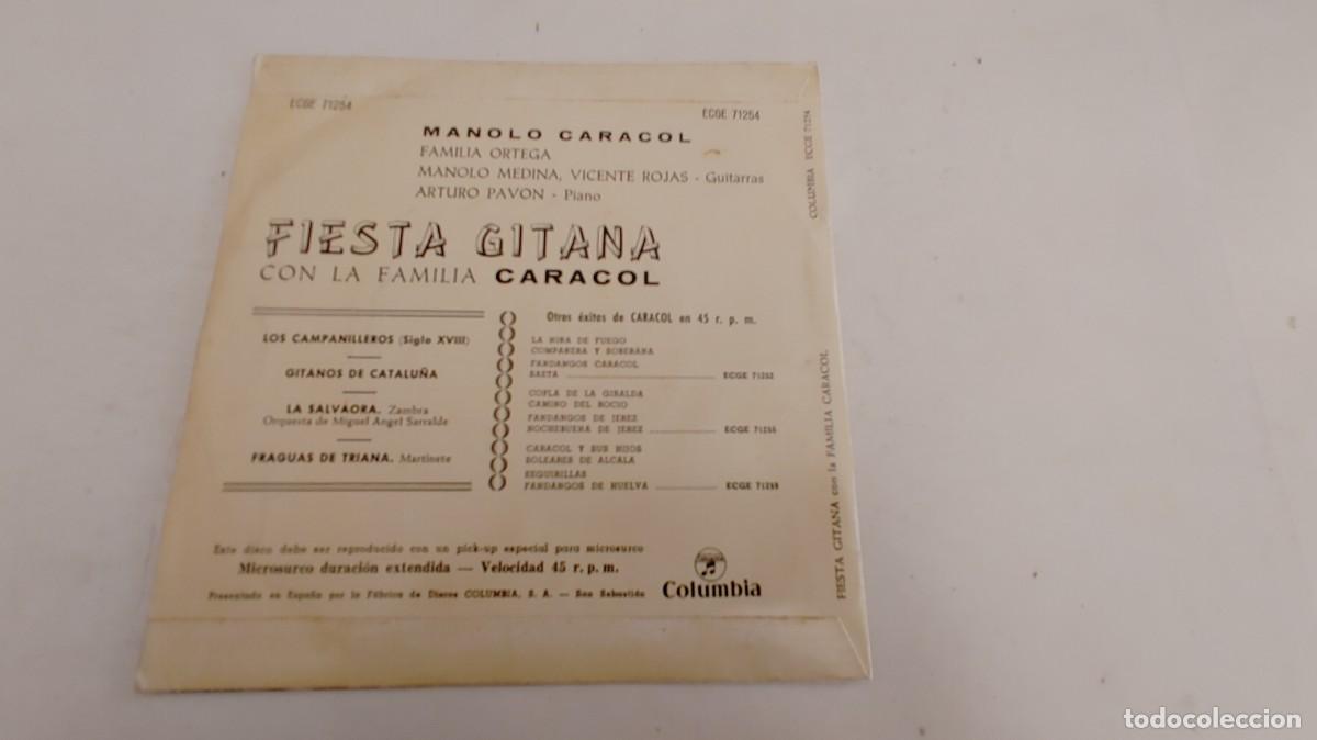 Discos de vinilo: MANOLO CARACOL-EP FIESTA GITANA - Foto 2