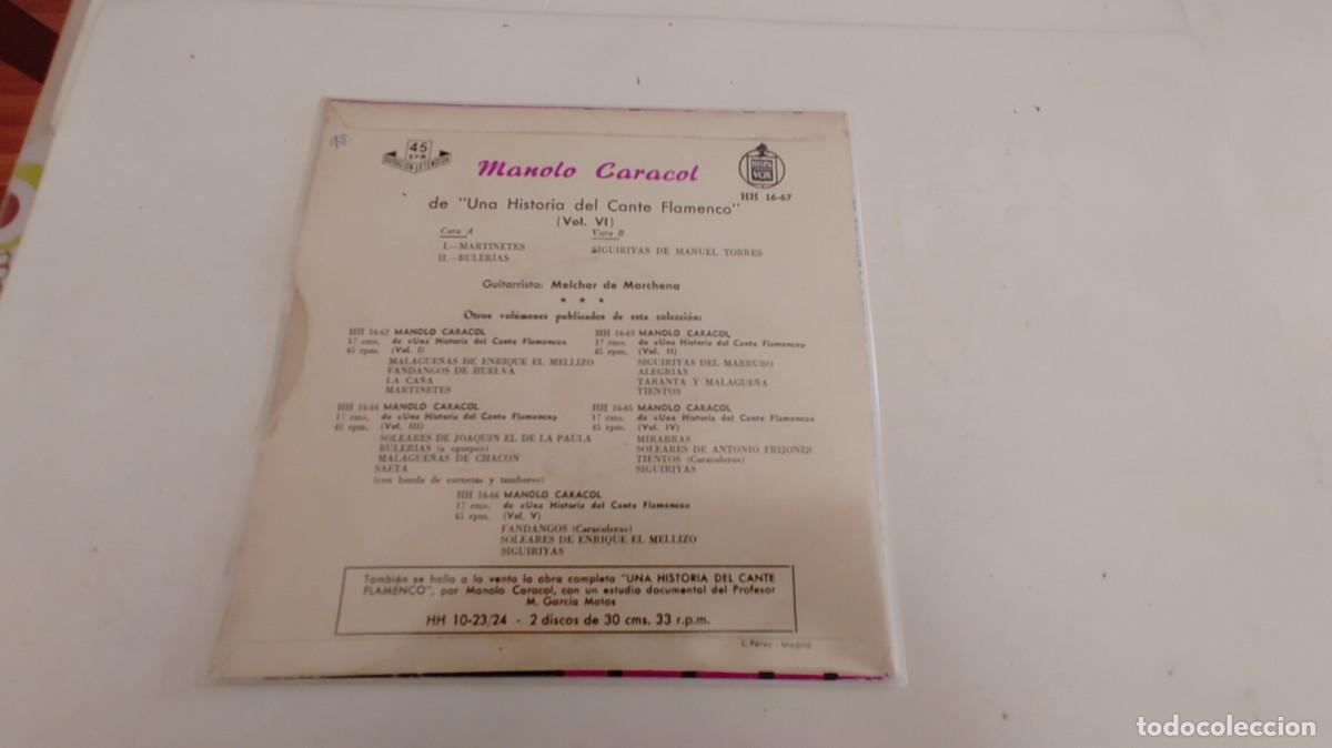 Discos de vinilo: MANOLO CARACOL-EP MARTINETES +2 - Foto 2