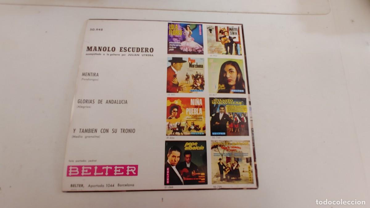 Discos de vinilo: MANOLO ESCUDERO-EP MENTIRA +3 - Foto 2