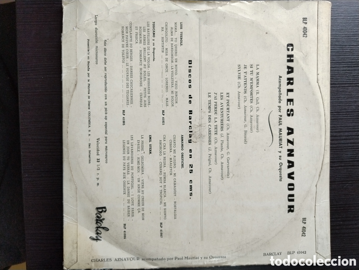 Discos de vinilo: Charles aznavour disco la mama - Foto 2
