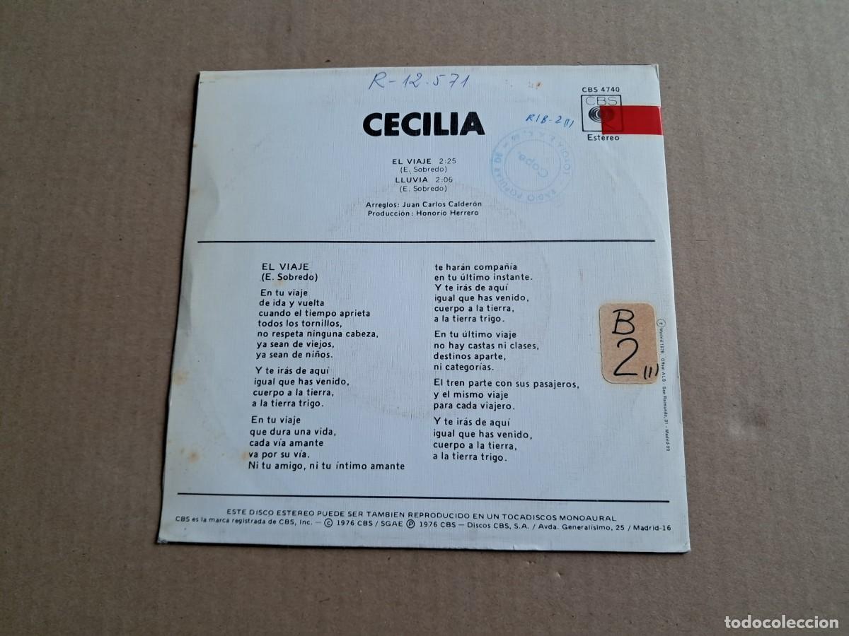 Discos de vinilo: CECILIA - EL VIAJE SINGLE 1976 - Foto 3