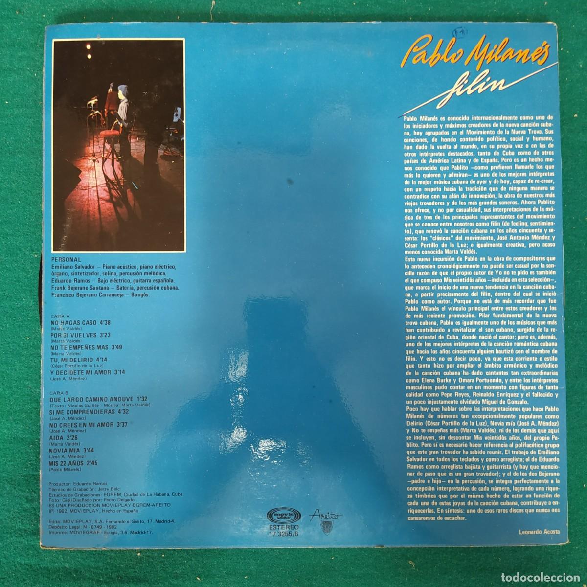 Discos de vinilo: Pablo Milan&eacute;s &ndash; Filin - Foto 2