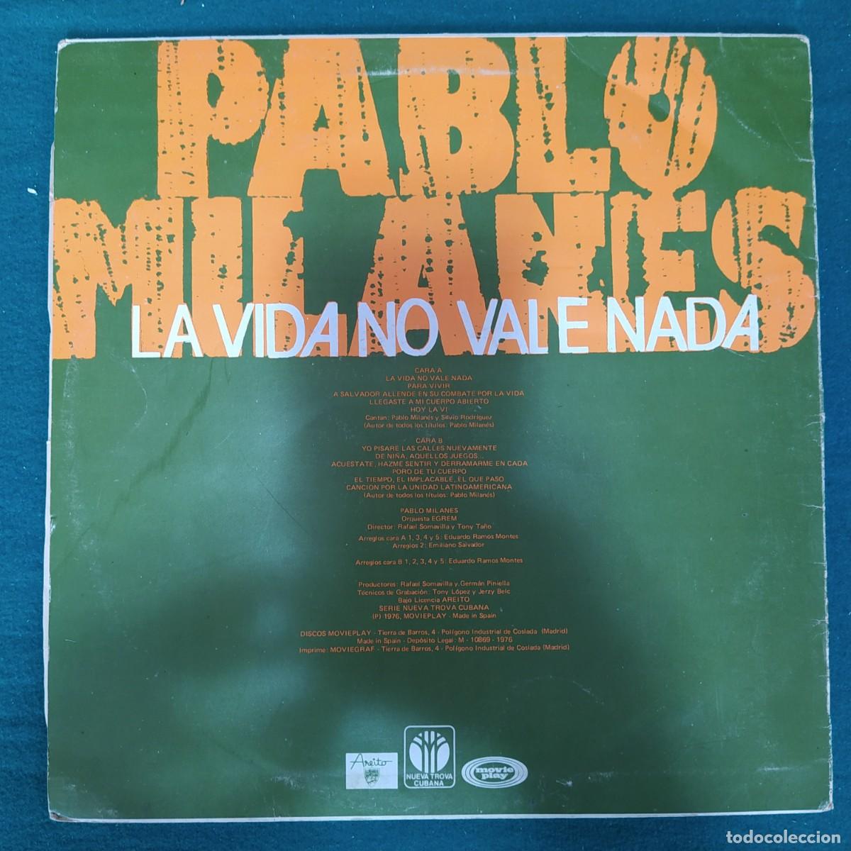 Discos de vinilo: Pablo Milan&eacute;s &ndash; La Vida No Vale Nada - Foto 2