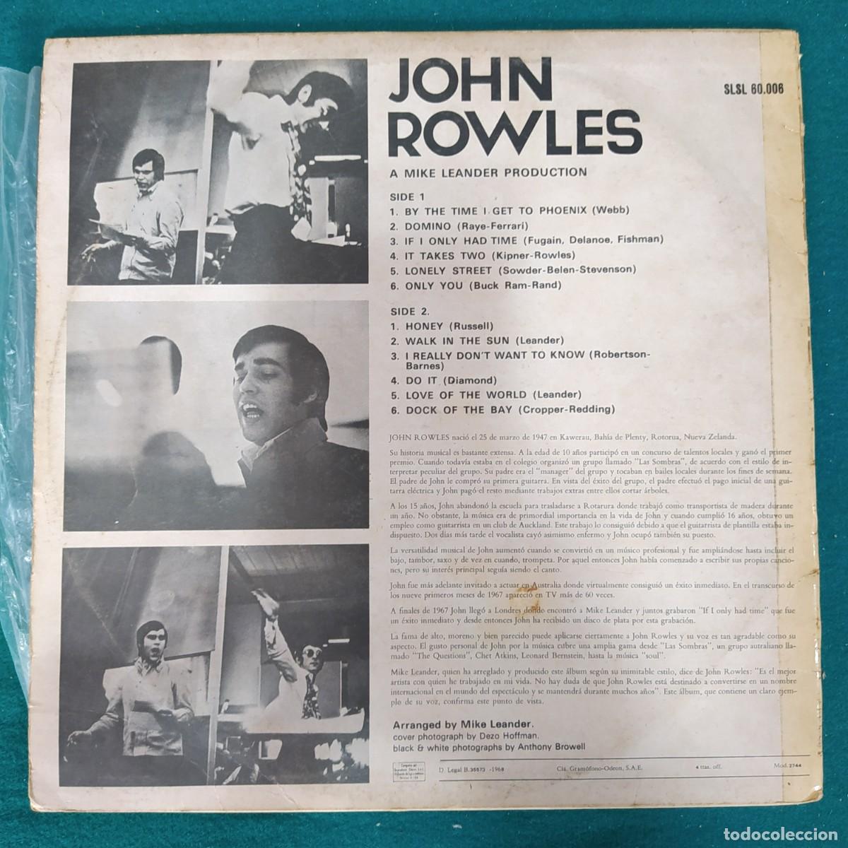 Discos de vinilo: John Rowles &ndash; John Rowles - Foto 2