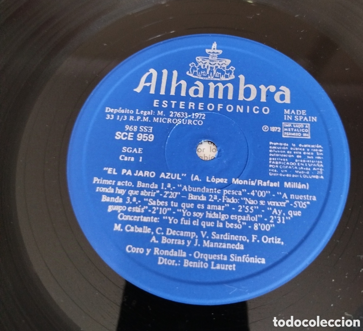 Discos de vinilo: Montserrat Caball&eacute; - El p&aacute;jaro azul - Foto 3