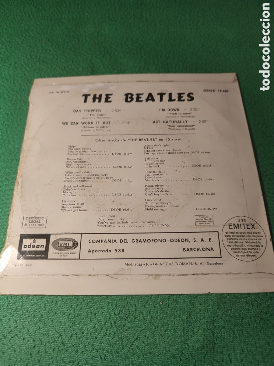 Discos de vinilo: The Beatles - Day tripper + 3 Edici&oacute;n original - Foto 2