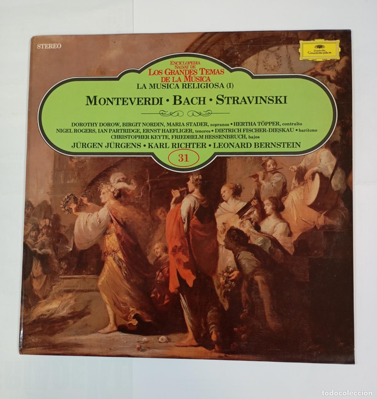 Discos de vinil: ENCICLOPEDIA SALVAT DE LOS GRANDES TEMAS DE LA M&Uacute;SICA CL&Aacute;SICA N&ordm; 31. MONTEVERDI, BACH. LP. TDKLP2
