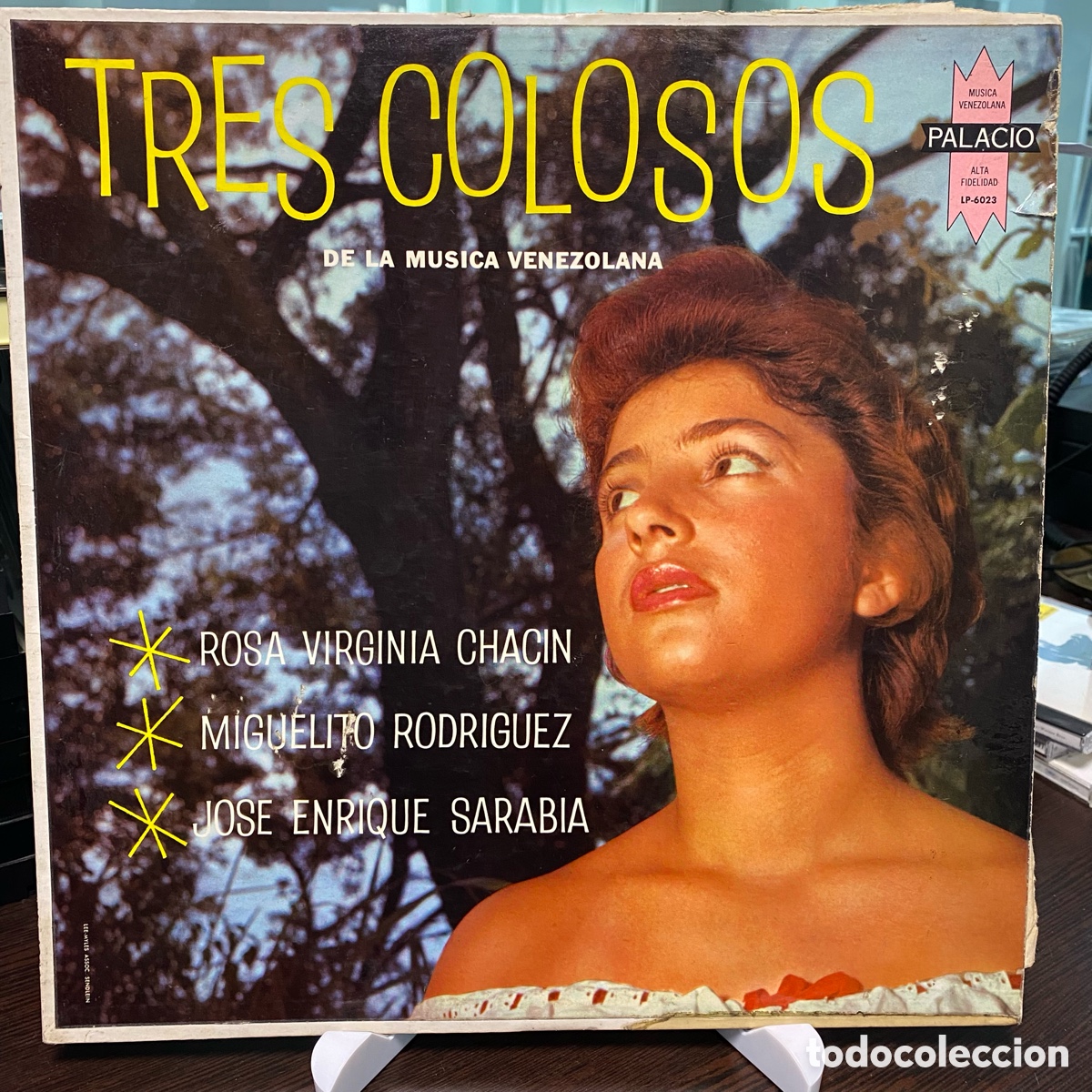 Vinyl records: Rosa Virginia Chac&iacute;n, Miguelito Rodr&iacute;guez, Jos&eacute; Enrique Sarabia - Tres Colosos (LP, Album)