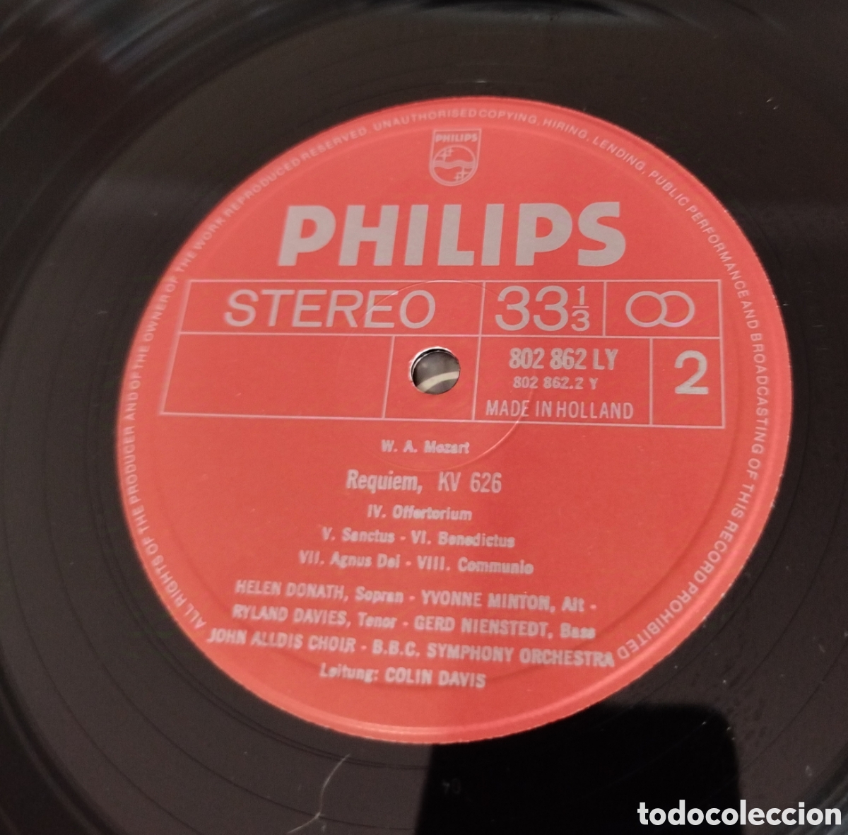 Discos de vinilo: Mozart Requiem. Col&iacute;n Davis - Foto 4