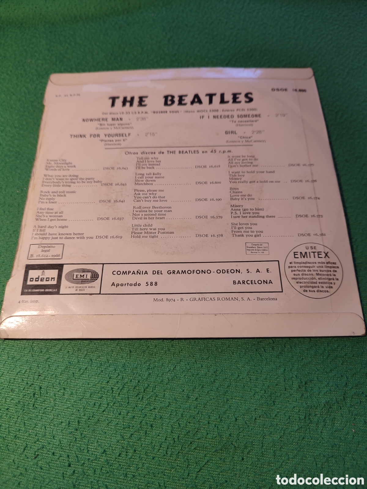 Discos de vinilo: The Beatles - If I needed someone + 3 - Foto 2