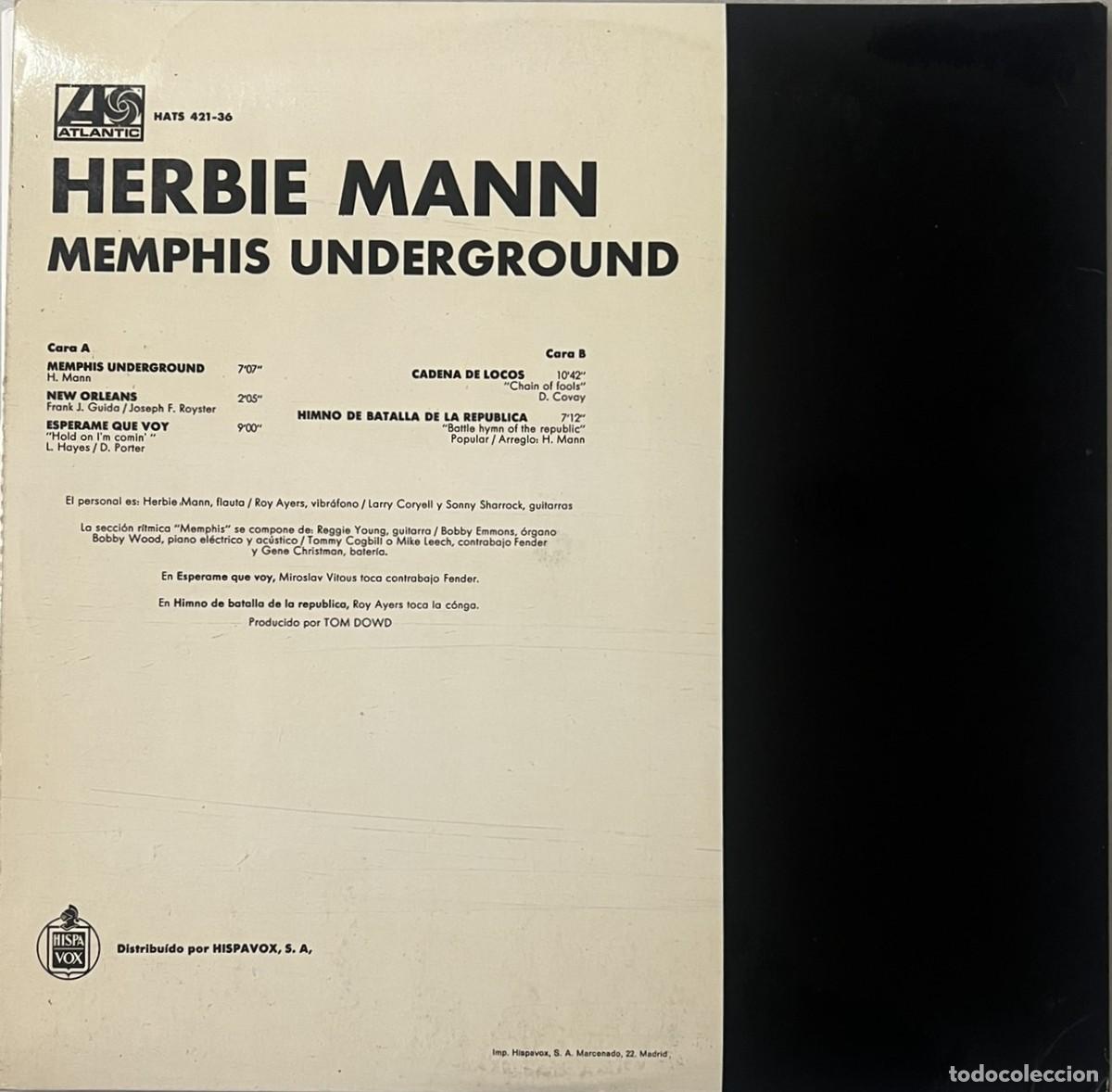 Discos de vinilo: Vinilo HERBIE MANN &rdquo;MENPHIS UNDERGROUND&rdquo; - Foto 4