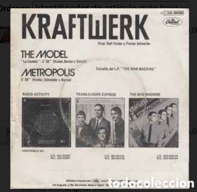 Discos de vinilo: Kraftwerk&nbsp;&ndash;&nbsp;La Modelo - Foto 2