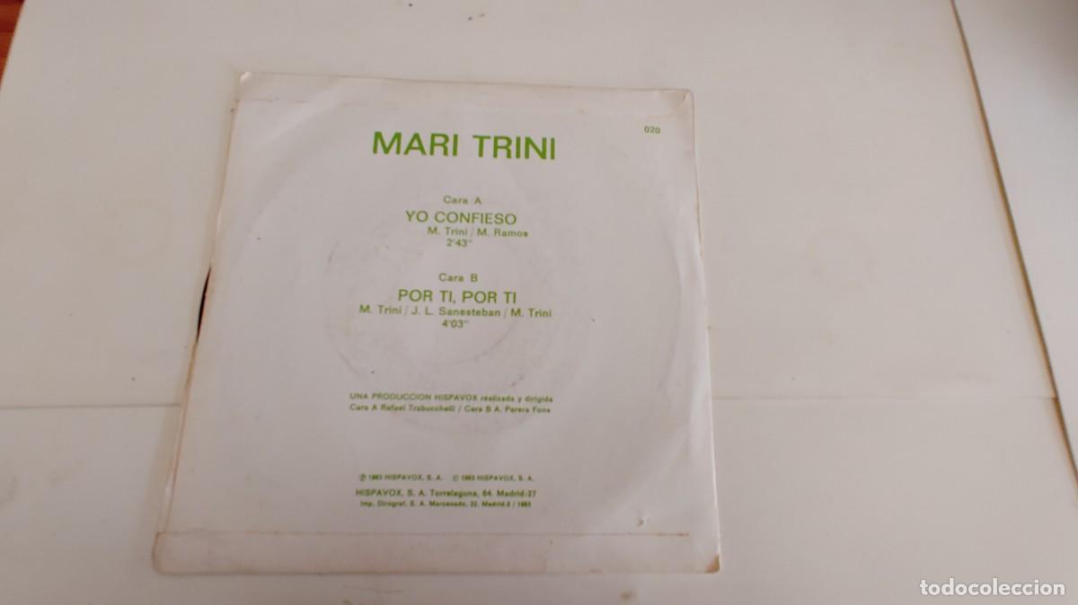 Discos de vinilo: MARI TRINI-SINGLE YO CONFIESO - Foto 2