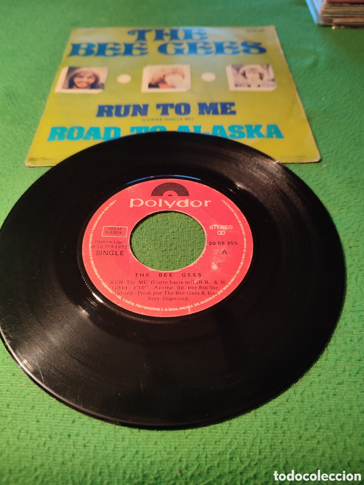 Discos de vinilo: Bee Gees - Run to me single 1972 - Foto 2