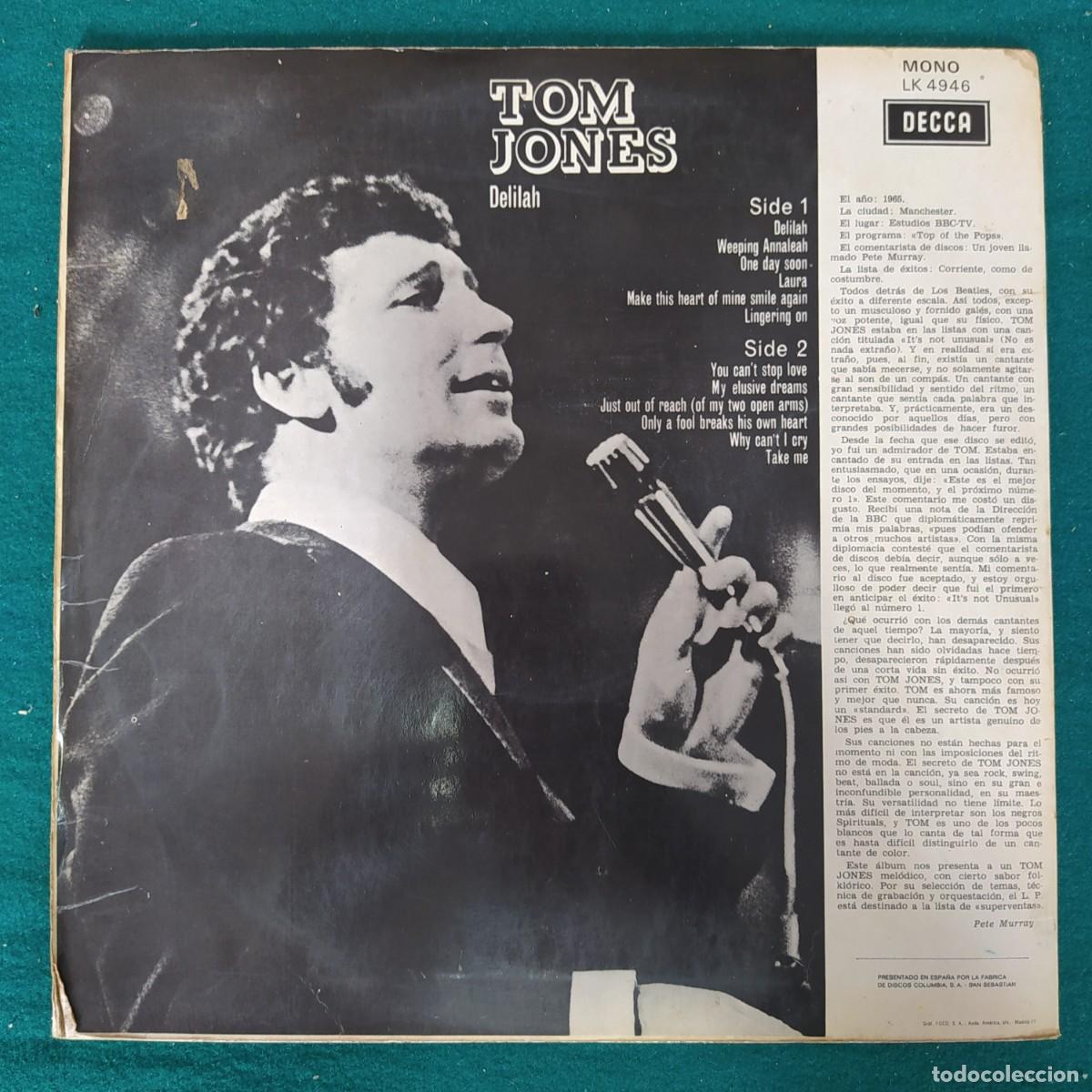 Discos de vinilo: Tom Jones &ndash; Delilah 1968 - Foto 2