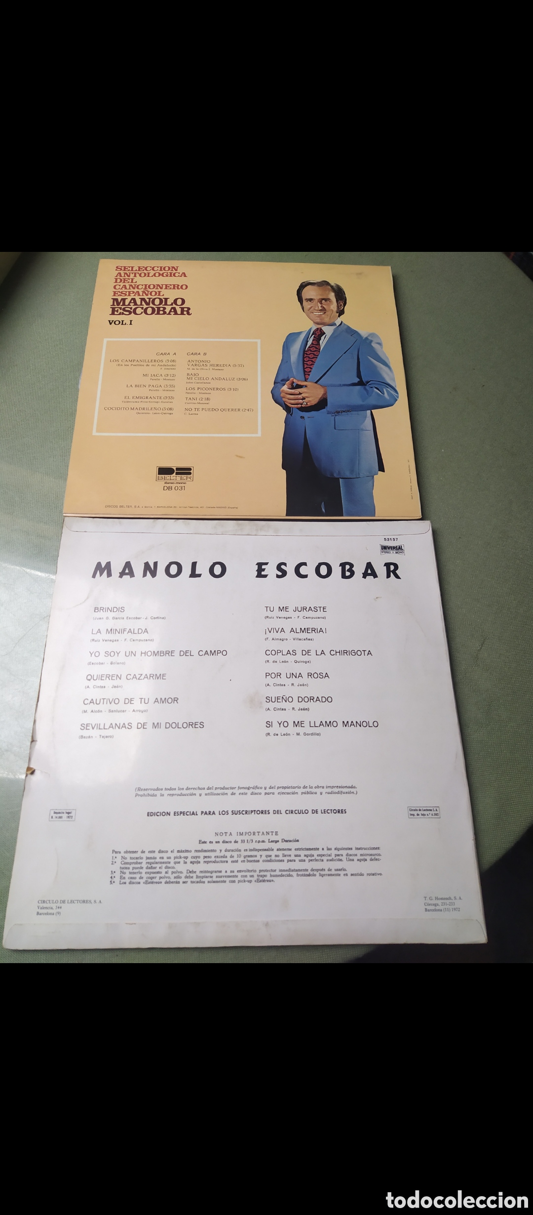 Discos de vinilo: 2 vinilos Manolo Escobar - Foto 2
