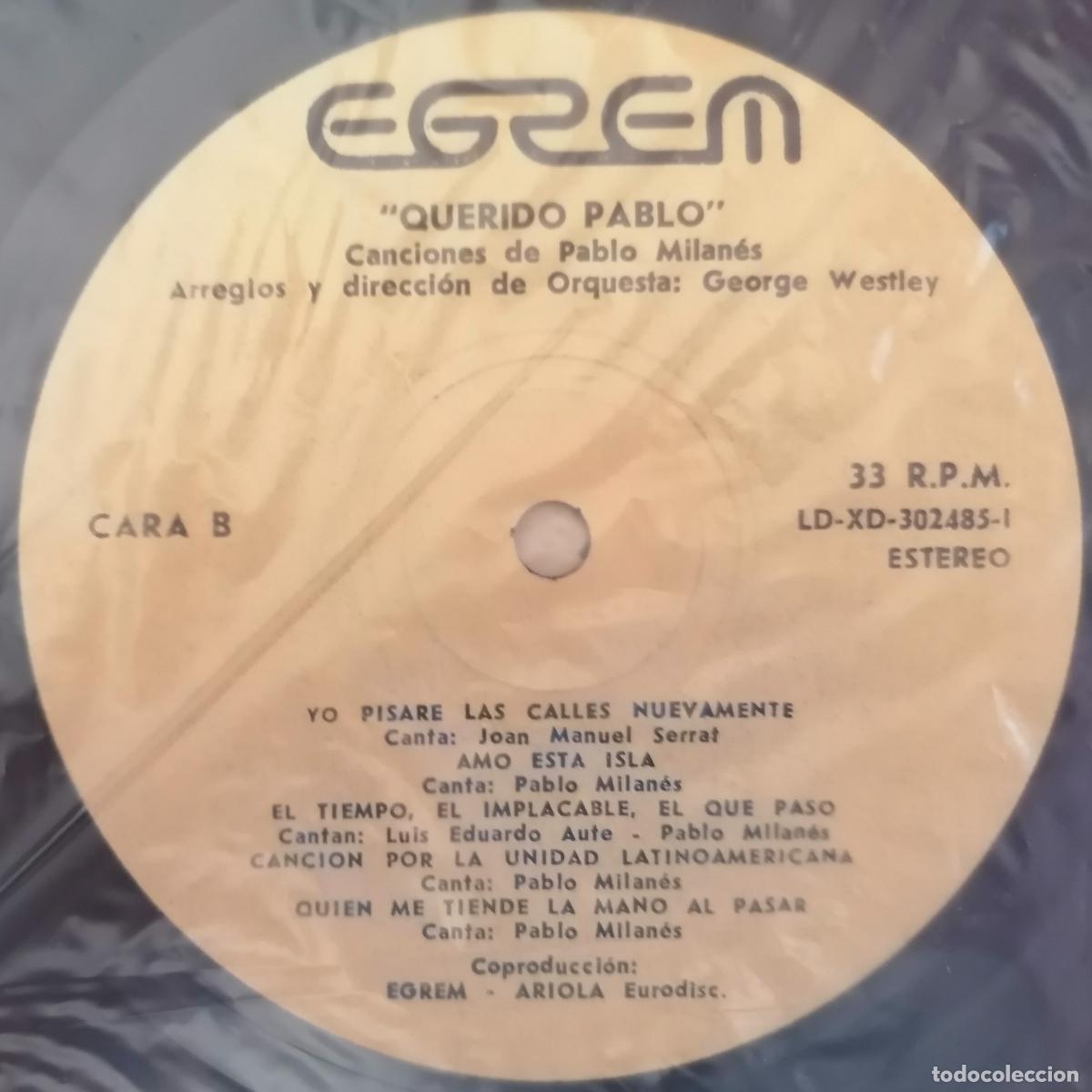 Discos de vinilo: Pablo Milan&eacute;s - Querido Pablo (Egrem, 1985) - Foto 5