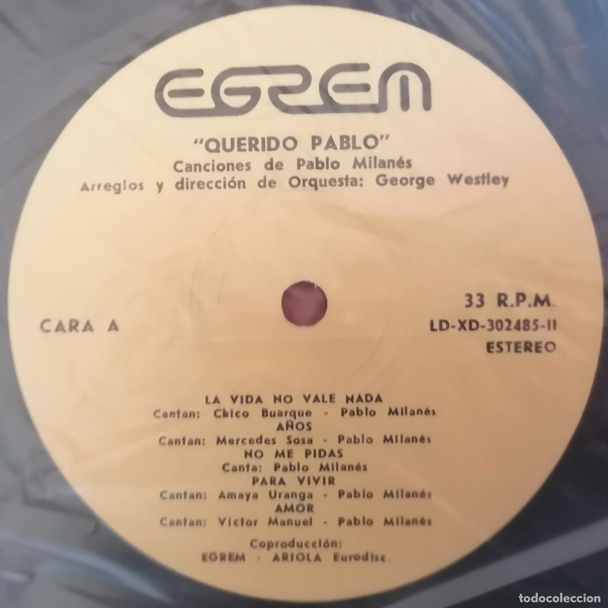 Discos de vinilo: Pablo Milan&eacute;s - Querido Pablo (Egrem, 1985) - Foto 6