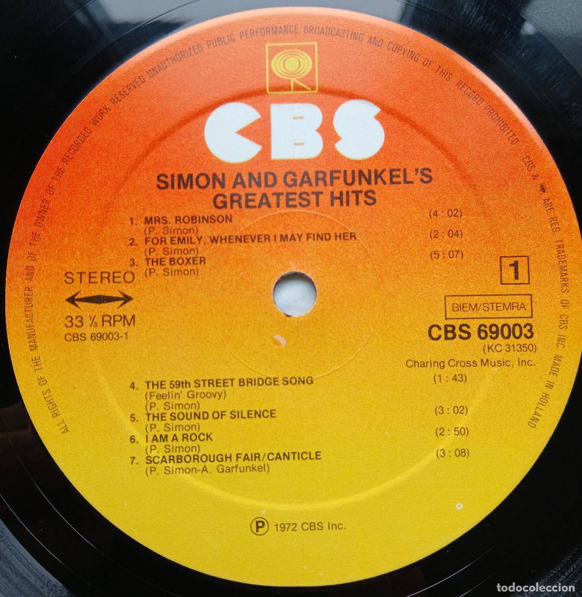 Discos de vinilo: Simon & Garfunkel - Greatest Hits (Columbia, 1972) - Foto 3