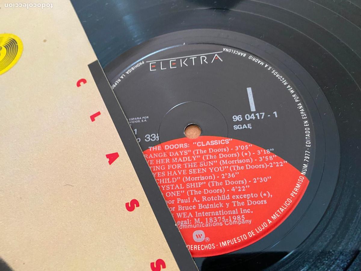 Discos de vinilo: THE DOORS (CLASSICS) LP ESPA&Ntilde;A 1985 (B-51) - Foto 3