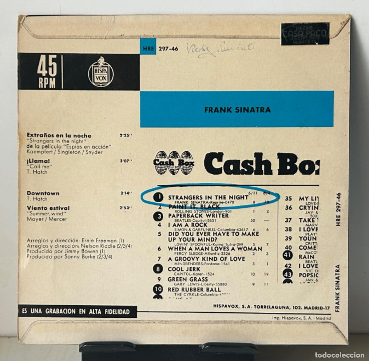 Discos de vinilo: EXTRA&Ntilde;OS EN LA NOCHE + 3. EP. Frank Sinatra - Foto 2