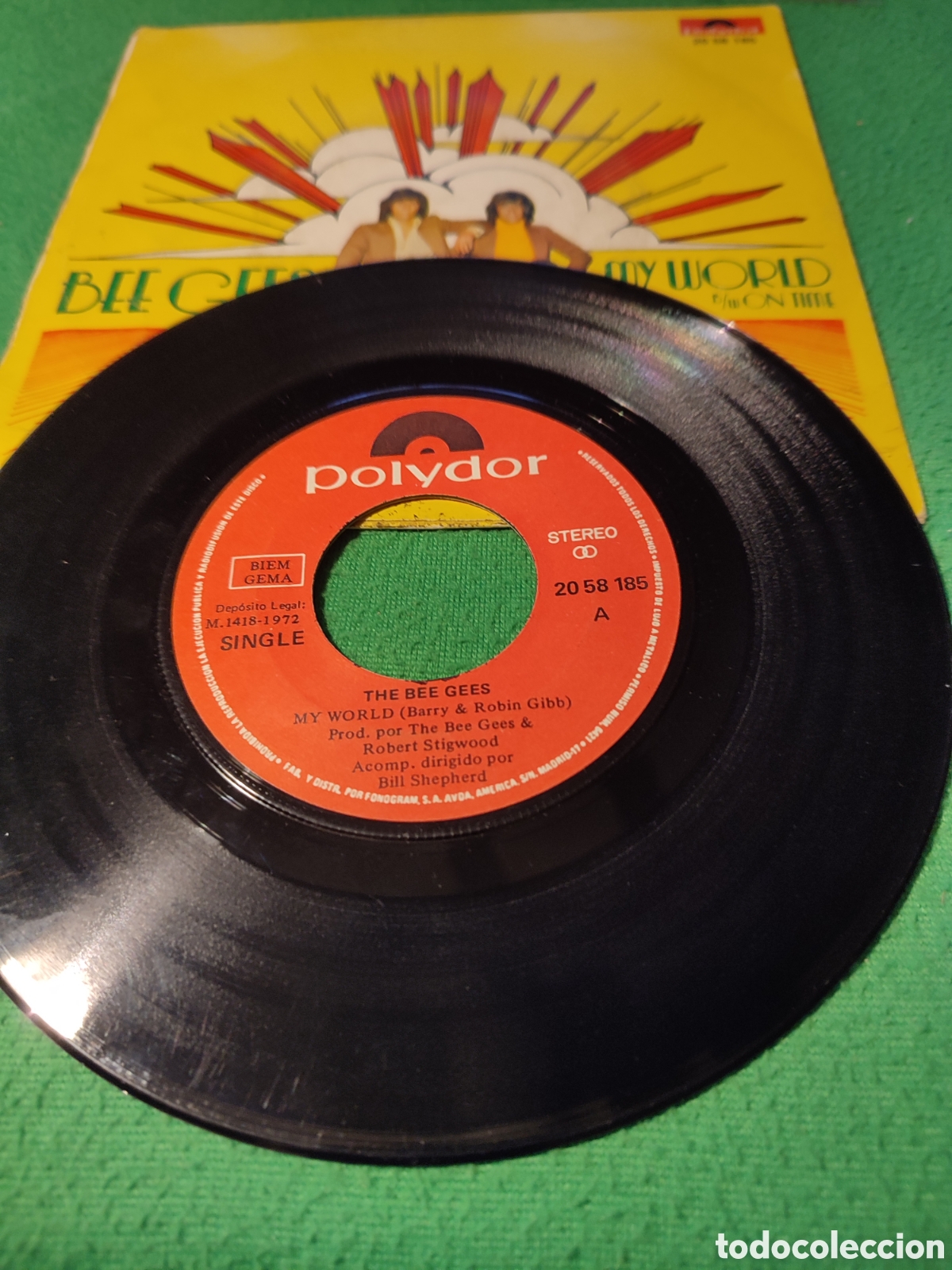 Discos de vinilo: Bee Gees - My world single 1972 - Foto 2