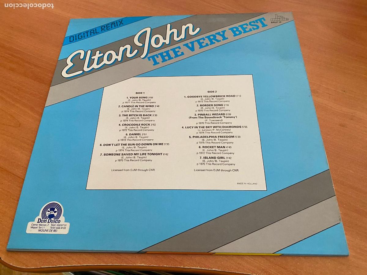 Discos de vinilo: ELTON JOHN (THE VERY BEST) LP (B-52) - Foto 3