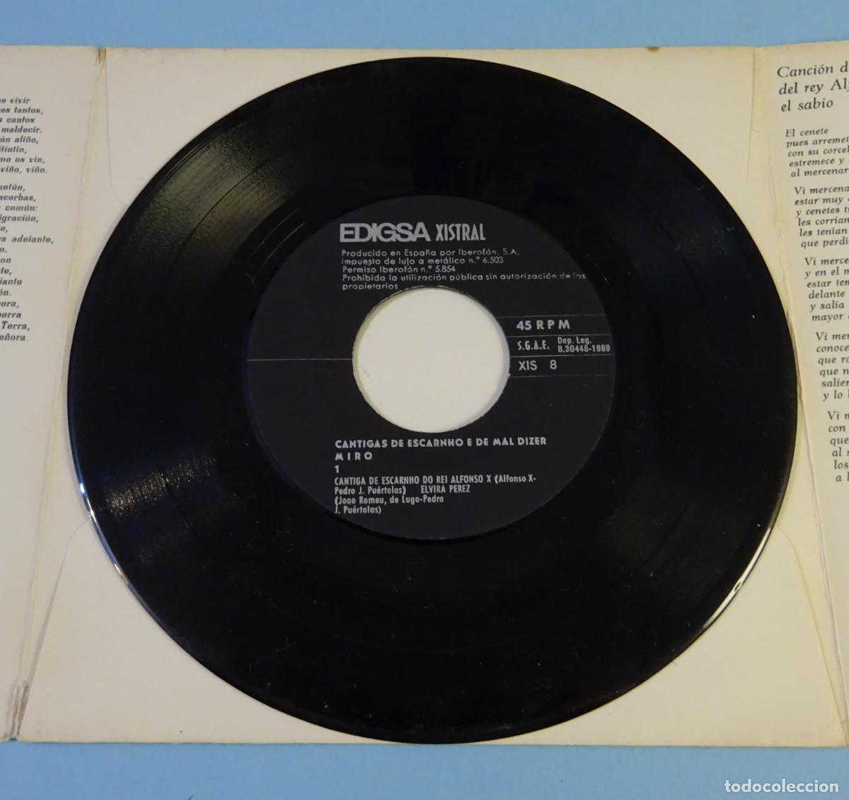Discos de vinilo: MIRO CANTA CANTIGAS DE ESCARNBO E DE MAL DIZER. EP EDIGSA 1969 - Foto 5