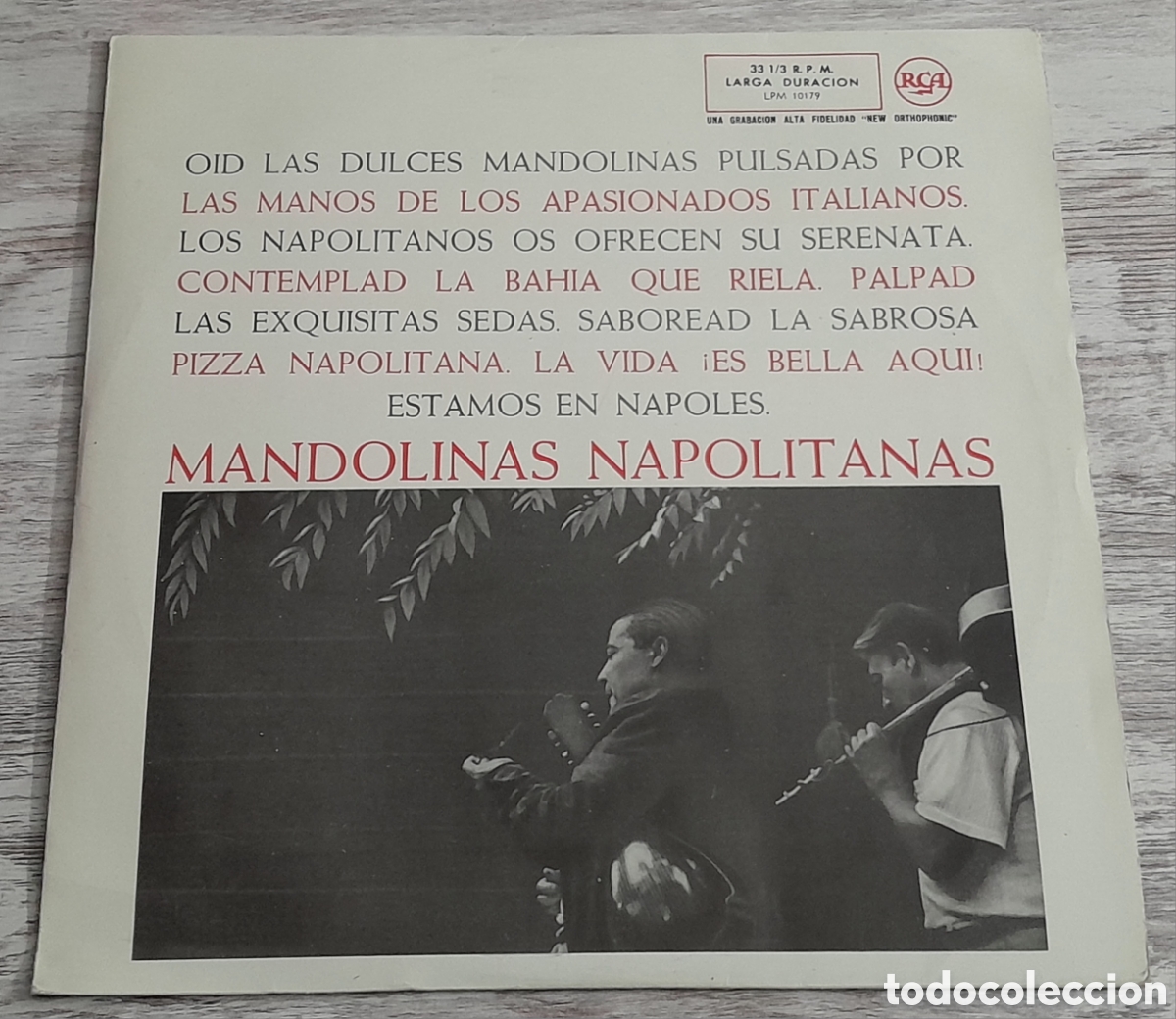 Discos de vinilo: MANDOLINAS NAPOLITANAS - RCA 1962 - Foto 1
