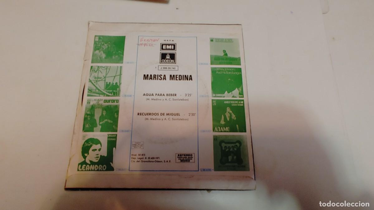 Discos de vinilo: MARISA MEDINA-SINGLE AGUA PARA BEBER - Foto 2