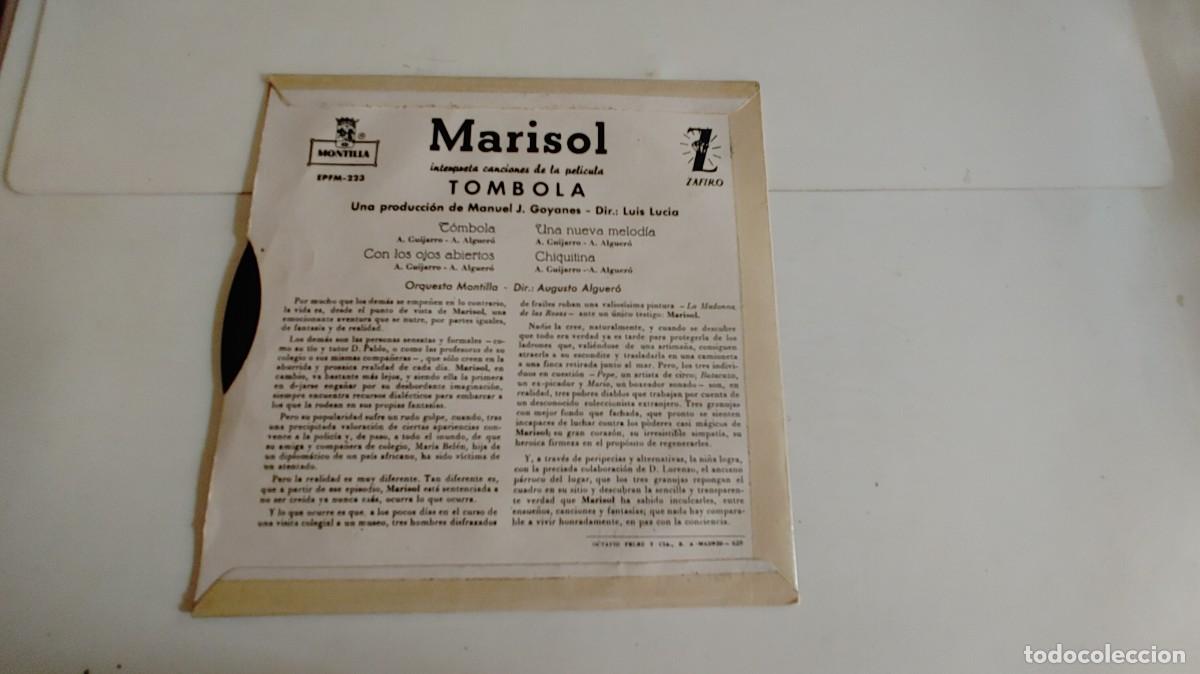 Discos de vinilo: MARISOL-EP TOMBOLA +3 - Foto 2