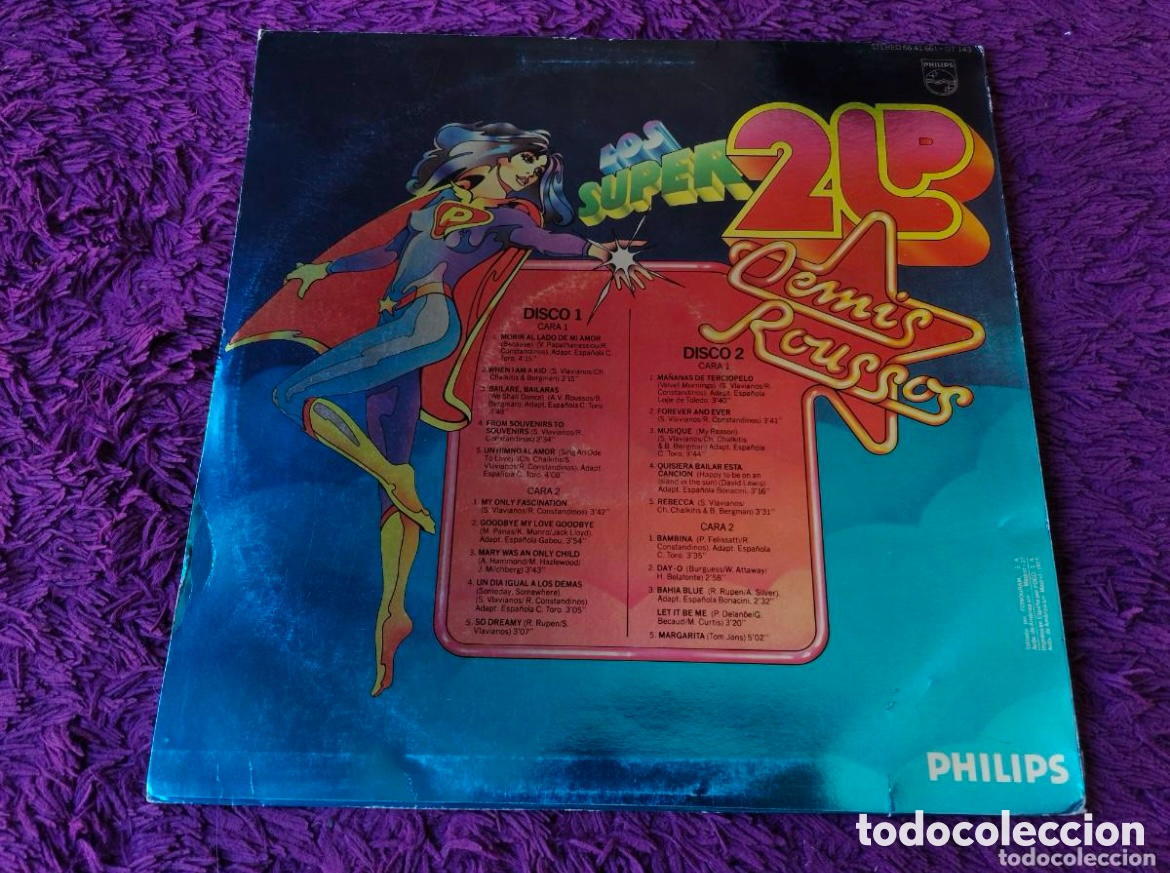 Discos de vinilo: DENIS ROUSSOS -LOS SUPER 2 LP VINILO 1977 - Foto 2