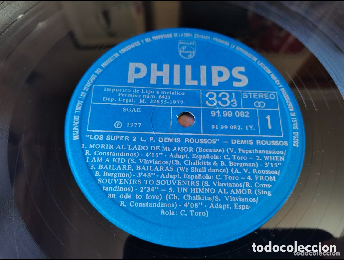 Discos de vinilo: DENIS ROUSSOS -LOS SUPER 2 LP VINILO 1977 - Foto 6