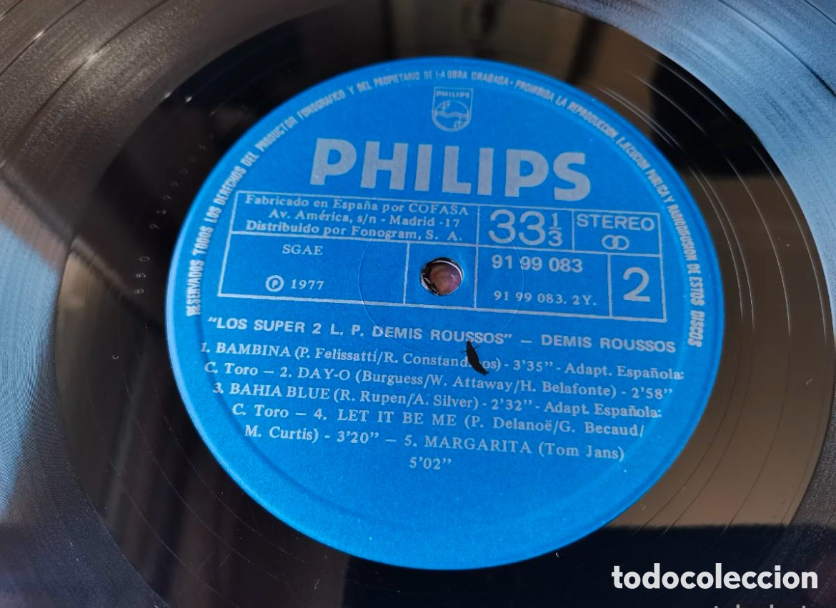 Discos de vinilo: DENIS ROUSSOS -LOS SUPER 2 LP VINILO 1977 - Foto 8