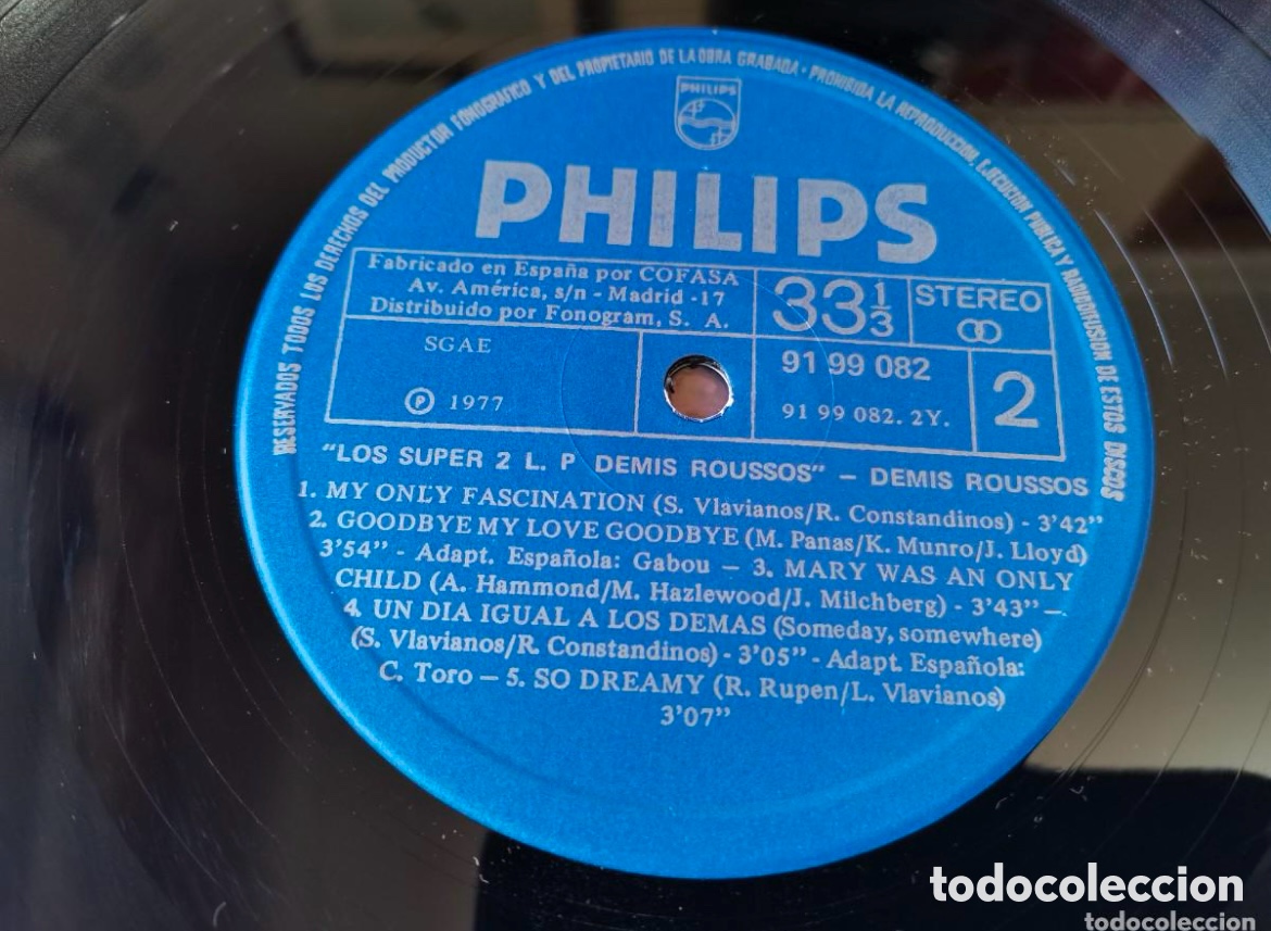 Discos de vinilo: DENIS ROUSSOS -LOS SUPER 2 LP VINILO 1977 - Foto 11