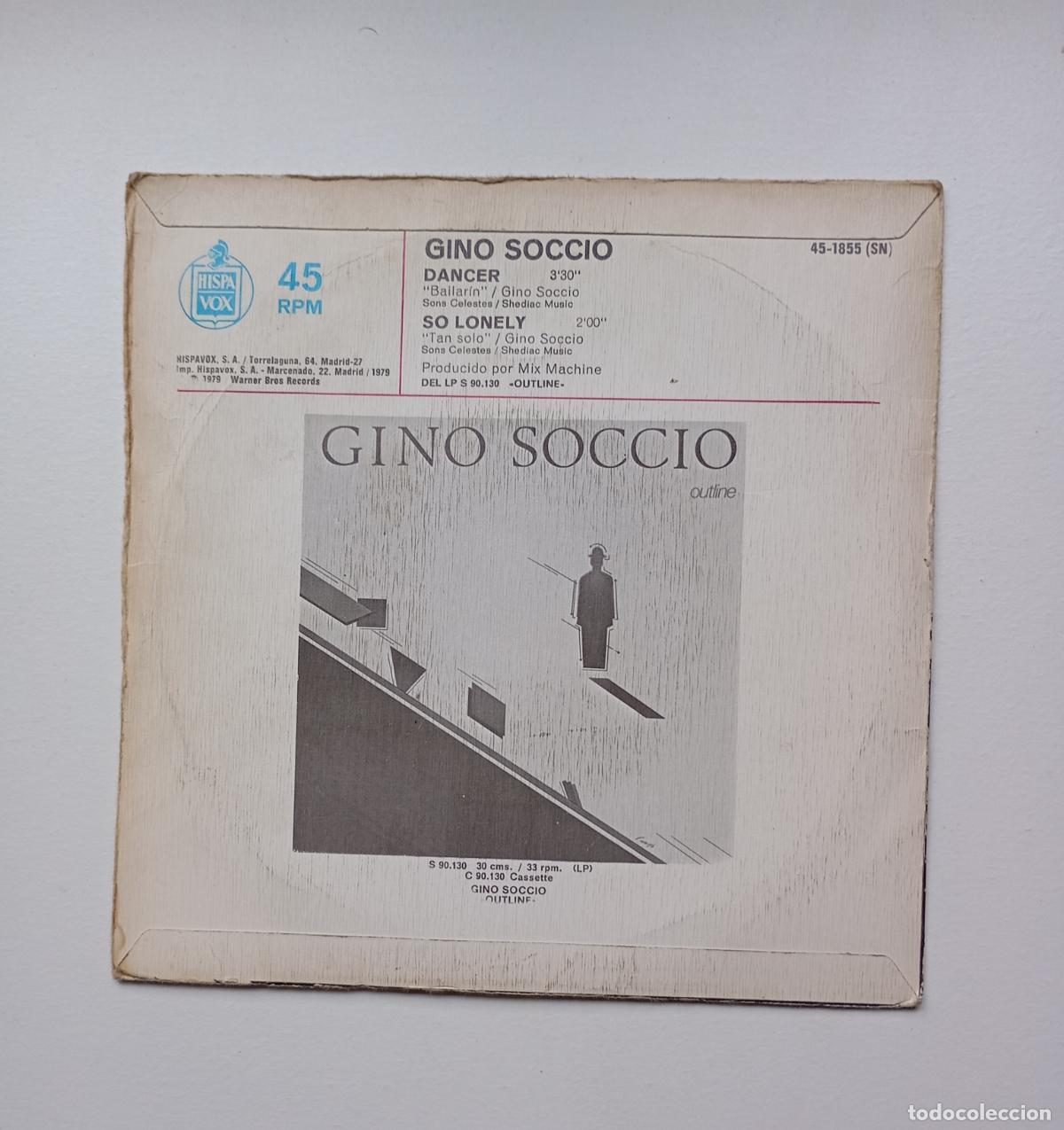 Discos de vinilo: GINO SOCCIO. DANCER. SINGLE. TDKDS26B - Foto 2