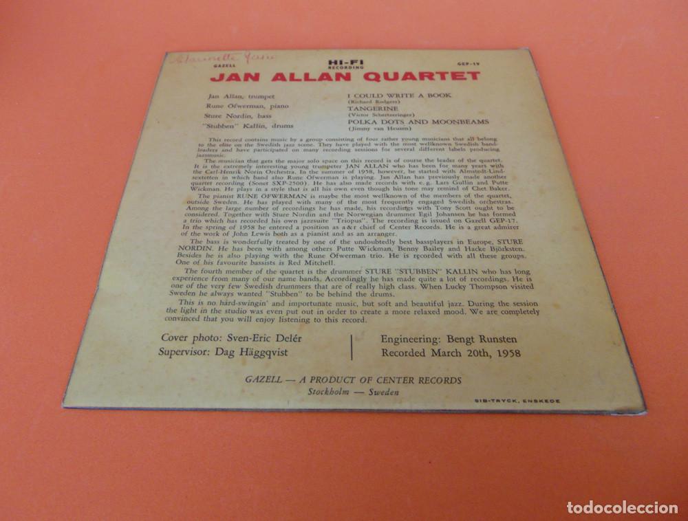 Discos de vinilo: JAN ALLAN QUARTET - EP SUECIA 1958 - Foto 2