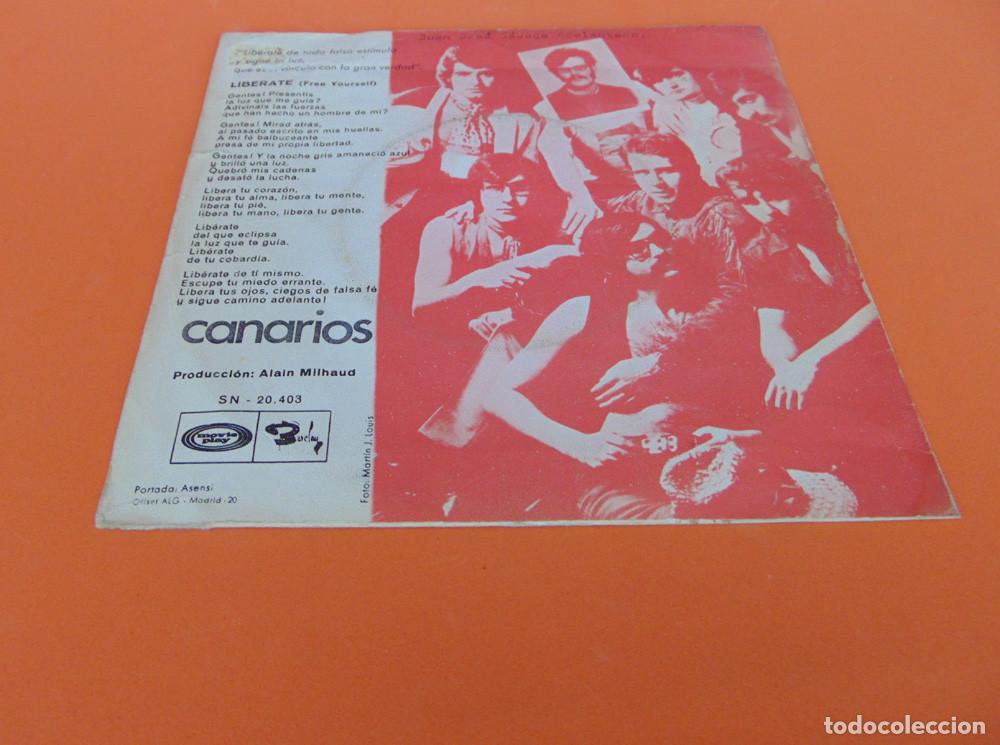 Discos de vinilo: CANARIOS - LIBERATE - SINGLE 1970 - Foto 2