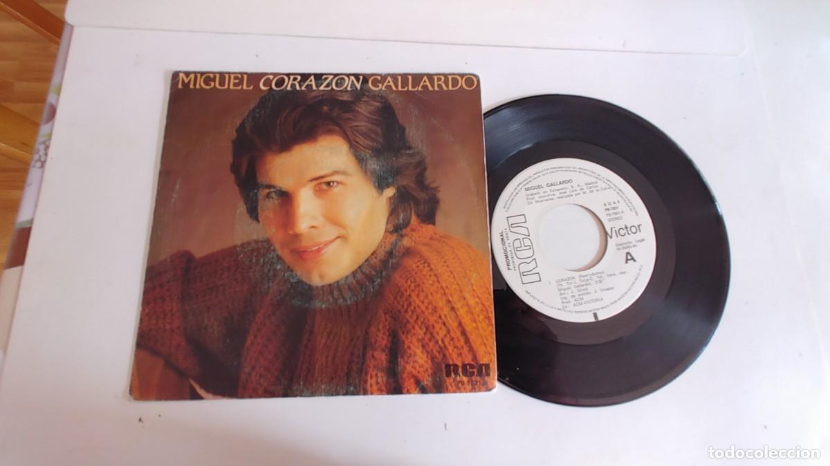 Discos de vinilo: MIGUEL GALLARDO-SINGLE CORAZON - Foto 1