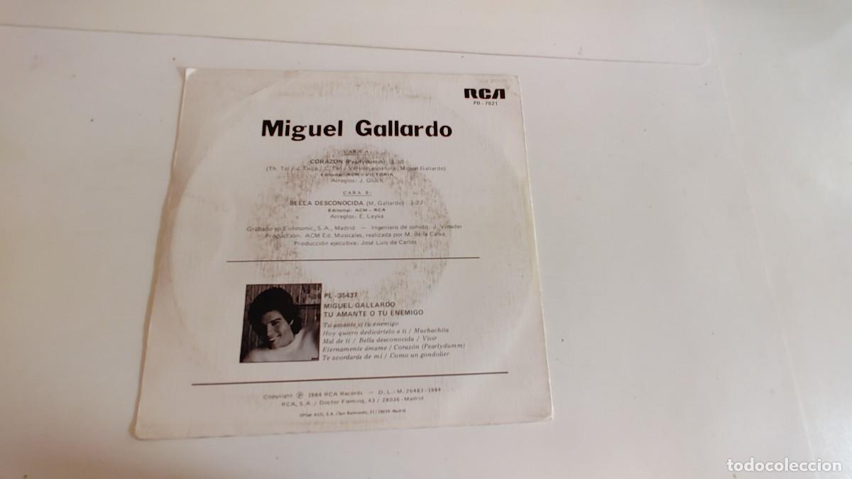 Discos de vinilo: MIGUEL GALLARDO-SINGLE CORAZON - Foto 2