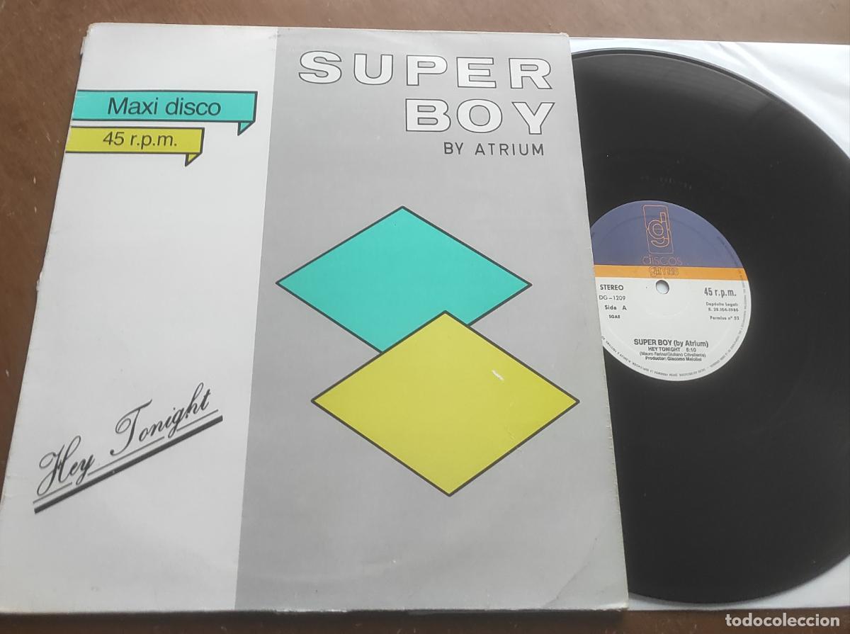 Discos de vinilo: S&Uacute;PER BOY BY ATRIUM - HEY TONIGHT-MAXI- - Foto 1