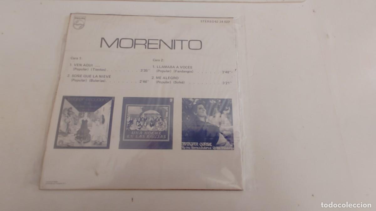 Discos de vinilo: MORENITO-EP VEN AQUI +3-NUEVO - Foto 2