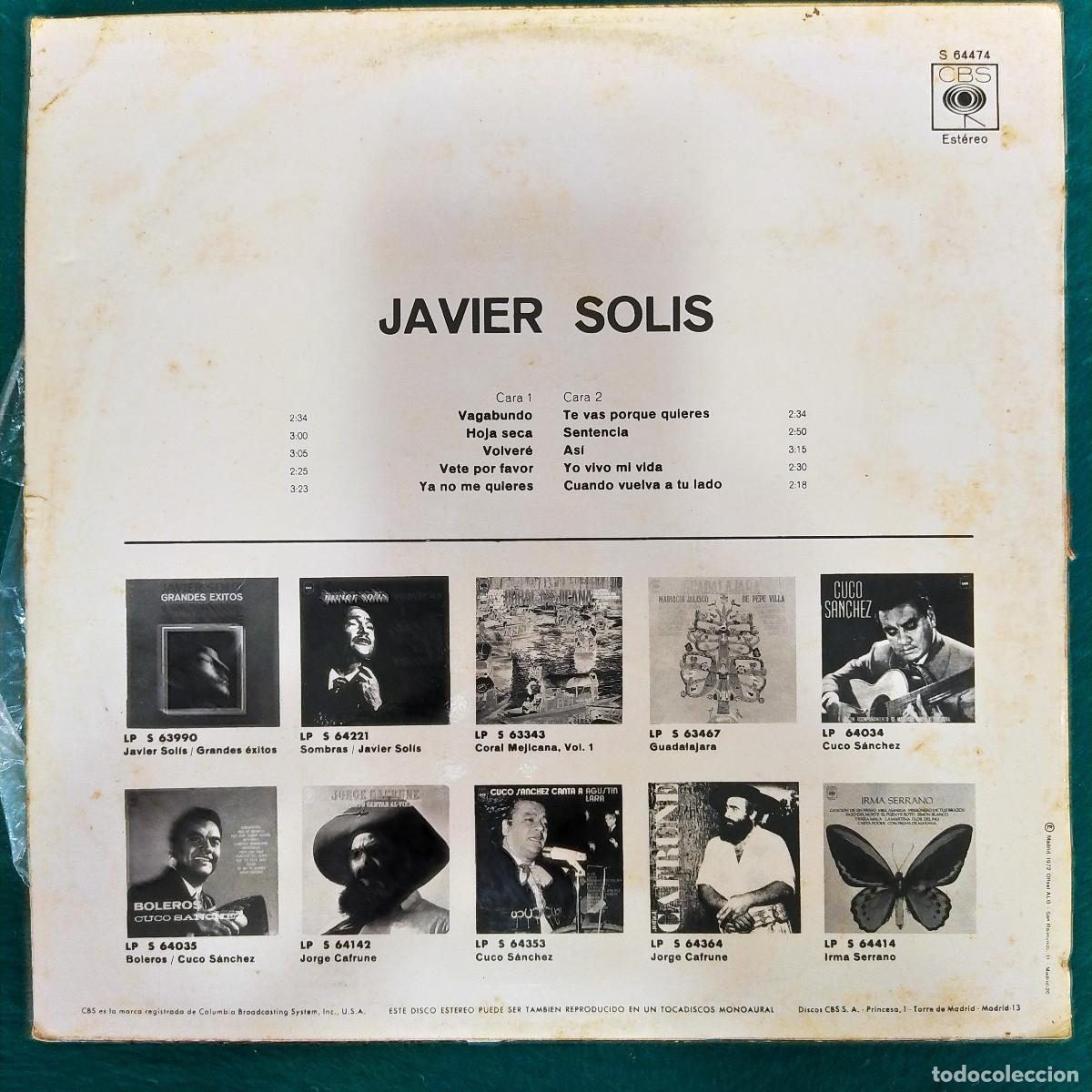 Discos de vinilo: Javier Sol&iacute;s &ndash; Javier Sol&iacute;s - Foto 2