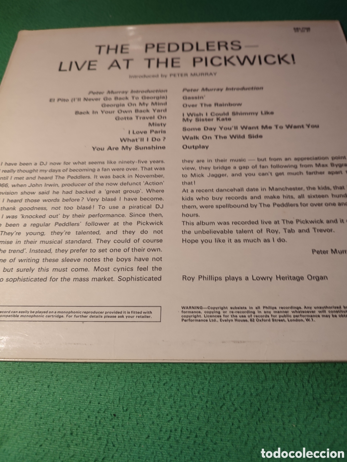 Discos de vinilo: The Peddlers - Live at the Pickwirk - Foto 2