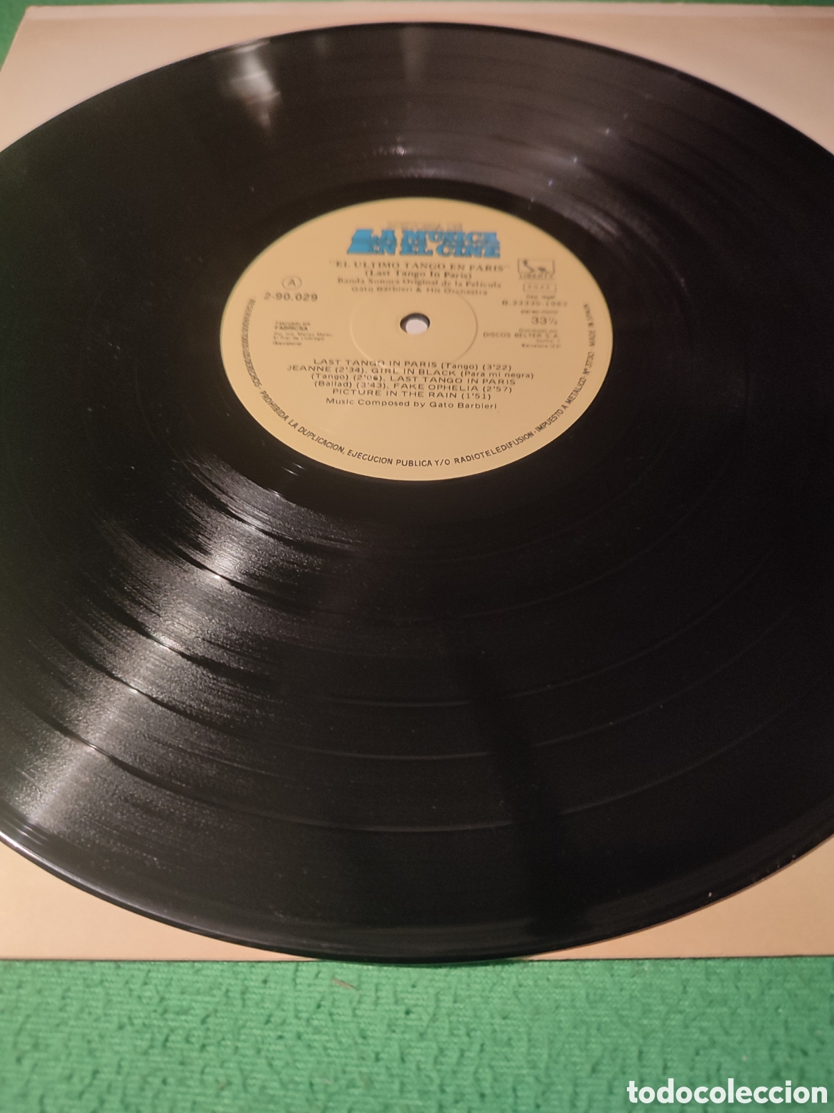 Discos de vinilo: Gato Barbieri - BSO El &uacute;ltimo tango en Par&iacute;s - Foto 3