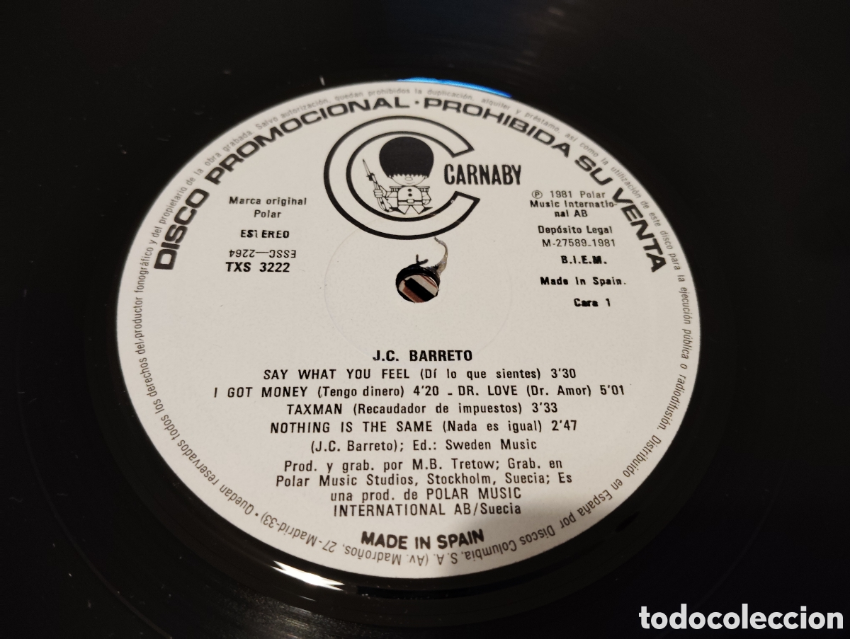 Discos de vinilo: J.C. BARRETO - J.C. BARRETO , 1981 - Foto 3