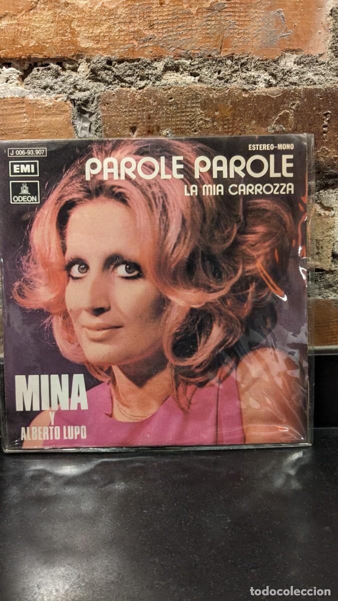 Discos de vinilo: Single Mina Parole Parole EMI Espa&ntilde;a - Foto 1